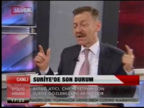 CHP Mersin Milletvekili Prof. Dr. Aytuğ Atıcı, Ulusal Kanal’da Stüdyo Ankara Programına katılarak Suriye İzlenimlerini aktardı.
