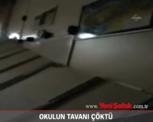 Okulun tavanı çöktü, facianın eşiğinden dönüldü