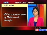 Petrol prices reduced by Rs 2 litre effective midnight