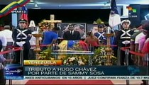 Beisbolista Sammy Sosa despide a Chávez en capilla ardiente