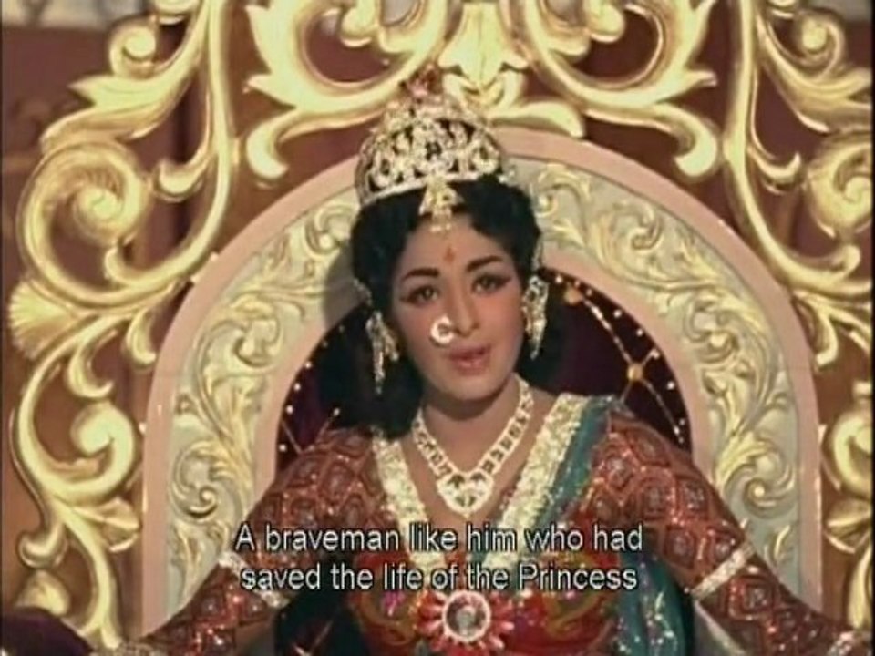 Sivaji Ganesan, K.R Vijaya, Gemini Ganesan - Saraswathi Sabatham Tamil Movie Scene