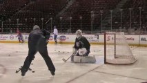 Habs' Price drills with coach Groulx