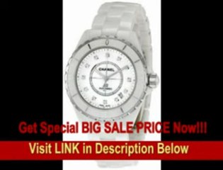 [BEST PRICE] Chanel Men's H1629 J12 Diamond White Dial Watch