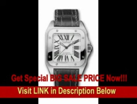 [BEST BUY] Cartier Midsize W20106X8 Santos 100 Automatic Leather Watch