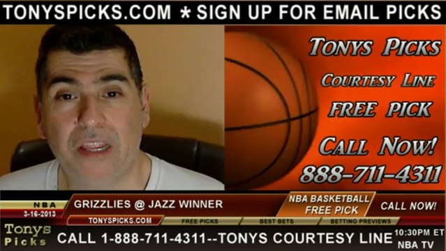 Utah Jazz versus Memphis Grizzlies Pick Prediction NBA Pro Basketball Odds Preview 3-16-2013