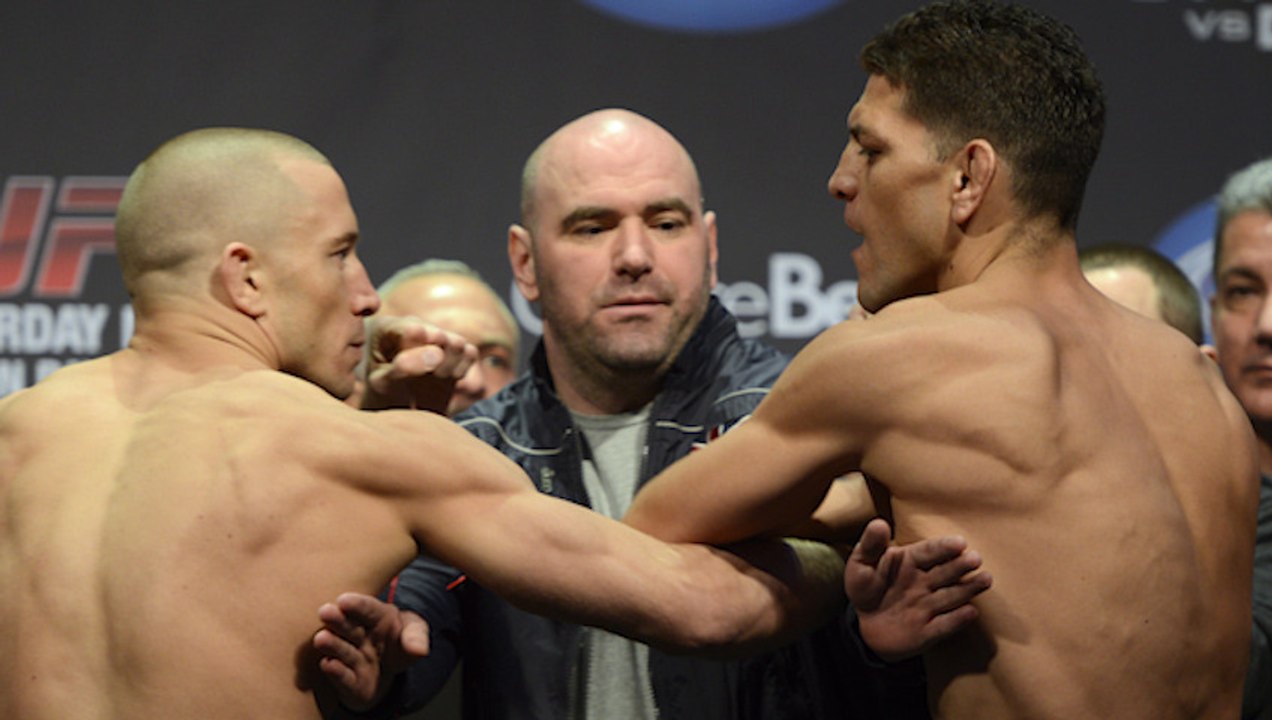 GSP and Nick Diaz face off at weigh-in