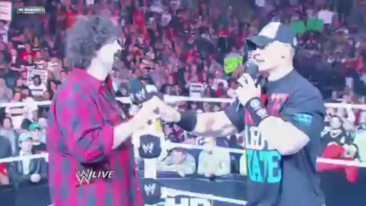 WWE RAW-Rock Bottom to Mick Foley on November-14- 2011