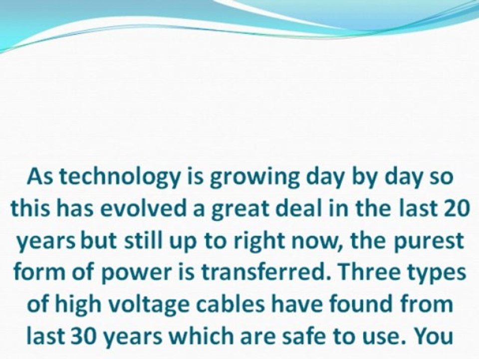 Know about the types of high voltage cable