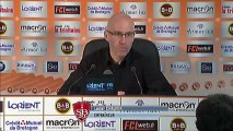 Conférence de presse FC Lorient - Stade Brestois 29 : Christian  GOURCUFF (FCL) - Landry CHAUVIN (SB29) - saison 2012/2013