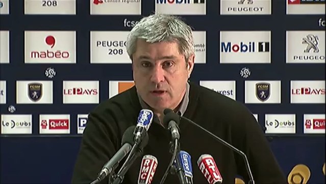 Conférence de presse FC Sochaux-Montbéliard - Valenciennes FC : Eric HELY (FCSM) - Daniel SANCHEZ (VAFC) - saison 2012/2013