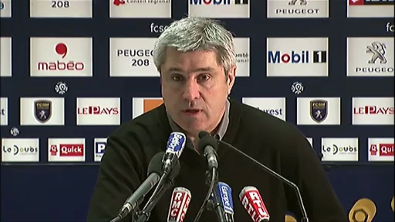 Conférence de presse FC Sochaux-Montbéliard - Valenciennes FC : Eric HELY (FCSM) - Daniel  SANCHEZ (VAFC) - saison 2012/2013
