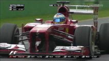 F1 2013 Australian GP Melbourne Alonso overtakes Sutil around the outside [HD]