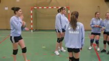 echauffement juniors Aubenas - Montelimar volley mars 2013