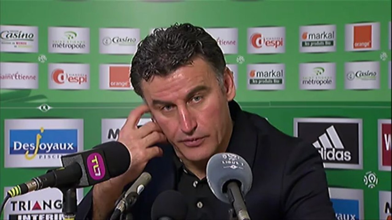 Conférence de presse AS Saint-Etienne - Paris Saint-Germain : Christophe  GALTIER (ASSE) - Carlo ANCELOTTI (PSG) - saison 2012/2013