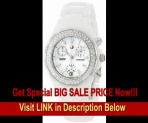 [BEST PRICE] Michele Women's MWW12A000001 Ceramic Analog Textured White Enamel and Diamonds Watch