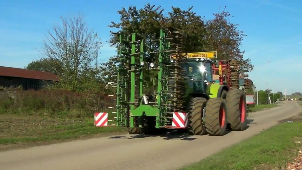 Claas Axion 840 cébis semis de blé en 6m
