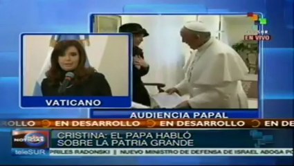Cristina Fernández ofrece conferencia tras reunirse con Papa