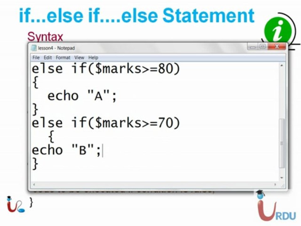 URDUIT PHP BASIC Lecture 4