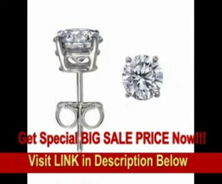[BEST PRICE] 14K White Gold Round Diamond Stud Earrings (1.00 ct, H-I/SI) 14K White Gold Round Diamond Stud Earr