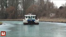 Voyage en brise-glace sur le canal de l'Aisne à la Marne