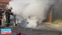 Feu de voiture à Sainte-Savine