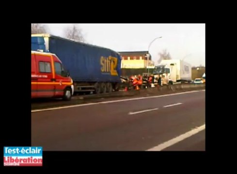 Saint-Parres-aux-Tertres. Les premières images de l'accident sur la rocade