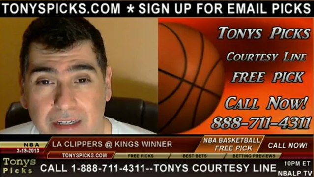 Sacramento Kings versus LA Clippers Pick Prediction NBA Pro Basketball Odds Preview 3-19-2013