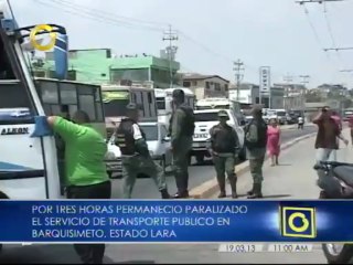 Por tres horas permaneció paralizado el servicio de transporte público en Barquisimeto