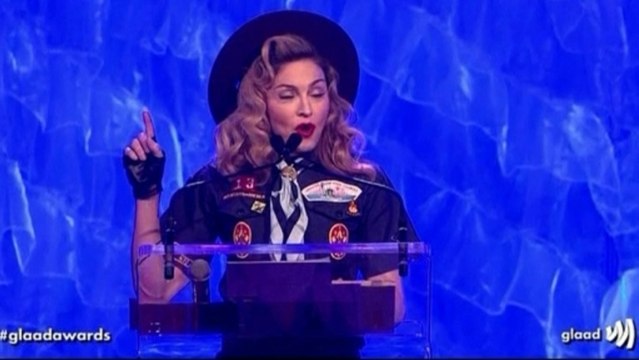 Madonna dresses up as a Boy Scout at the GLAAD awards