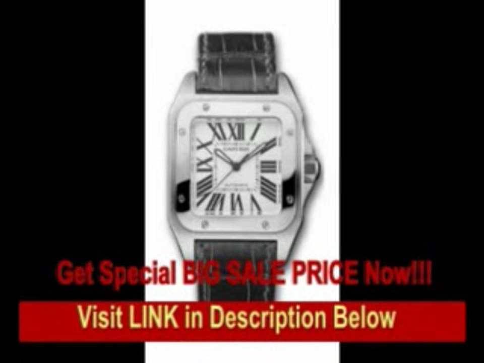 [BEST BUY] Cartier Midsize W20106X8 Santos 100 Automatic Leather Watch