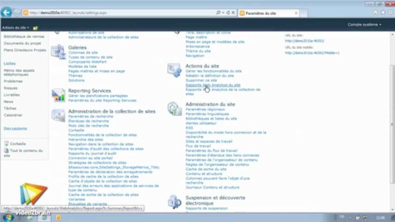 video2brain - SharePoint 2010 pour administrateurs et propriétaires de sites web
