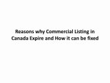 Reasons why Commercial Listing in Canada Expire and How it can be fixed
