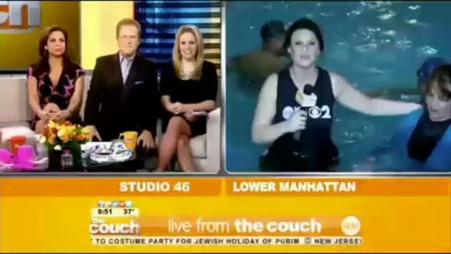 AquaSkills Swim School Teaches Adults That Have Fear of Water live on CBS NEWS Alex Denis Anchor