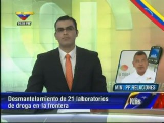 Ministro Reverol informó que fueron desmantelados 21 laboratorios de droga