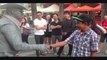 Street Performer Punches Stupid Guy