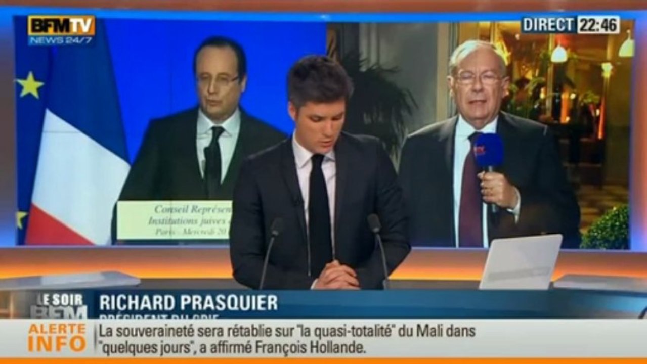 Richard Prasquier sur BFM TV lors du dîner du CRIF 2013