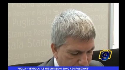 Puglia | Vendola: "Le mie dimissioni sono a disposizione"