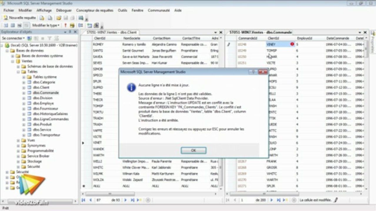 SQL : Intégrité référentielle entre les tables