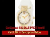 [BEST PRICE] Versace Women's 92QCP11D497 S001 Rave IP Yellow-Gold White Ceramic Rubber Watch