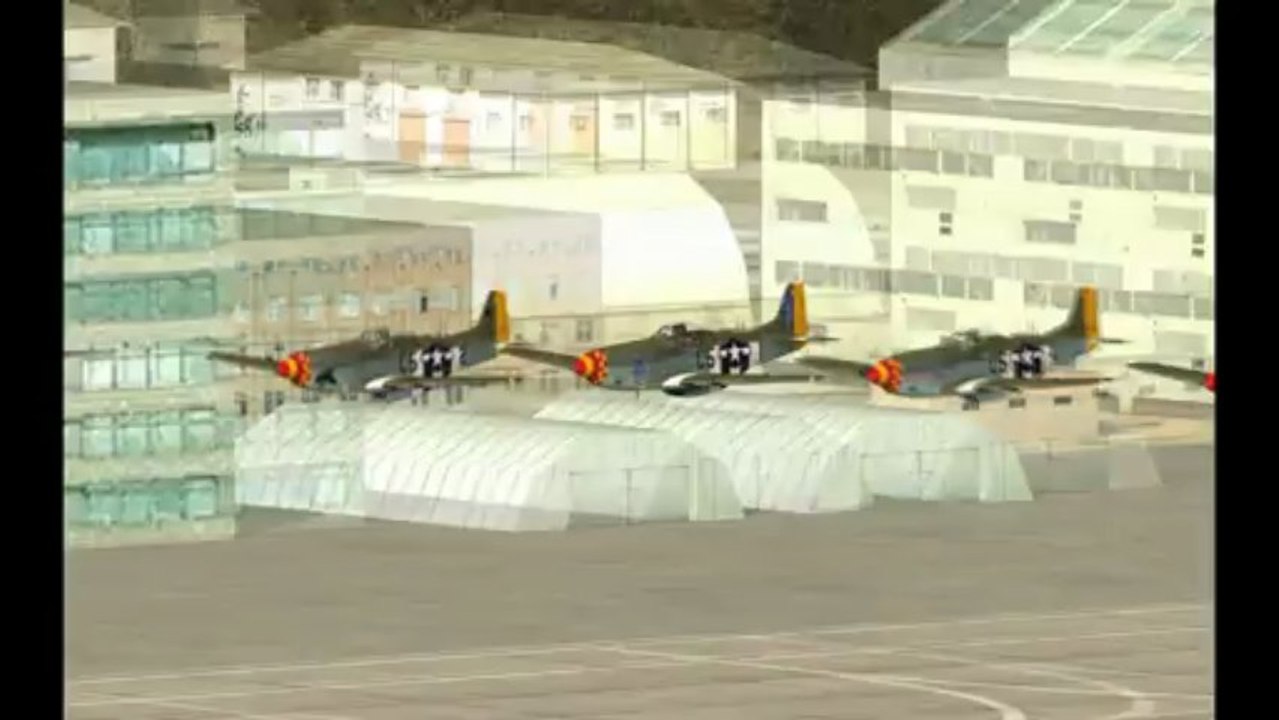 vol à 4 en P-51D