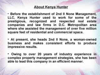 Kenya Hunter heads 2nd II None Management