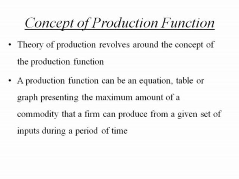 Cost and production function picture