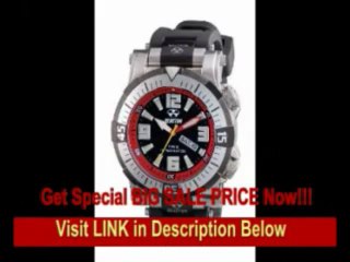 [BEST BUY] Reactor Men's 55801 Poseidon 1000 meter Dual Rotating Bezel Red and Blaand Black Dial Watch