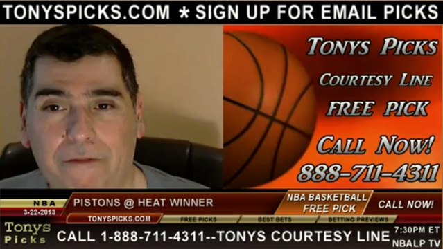 Miami Heat versus Detroit Pistons Pick Prediction NBA Pro Basketball Odds Preview 3-22-2013