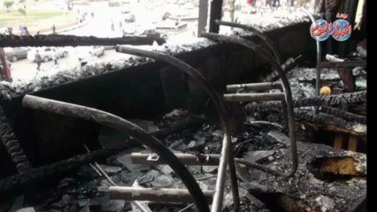 إحتراق مقر قناة الجزيرة فى التحرير