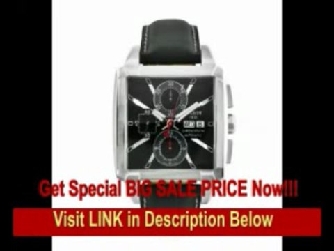 [BEST PRICE] Tissot Men's T0055141606100 Quadrato Black Leather Automatic Chronograph Watch