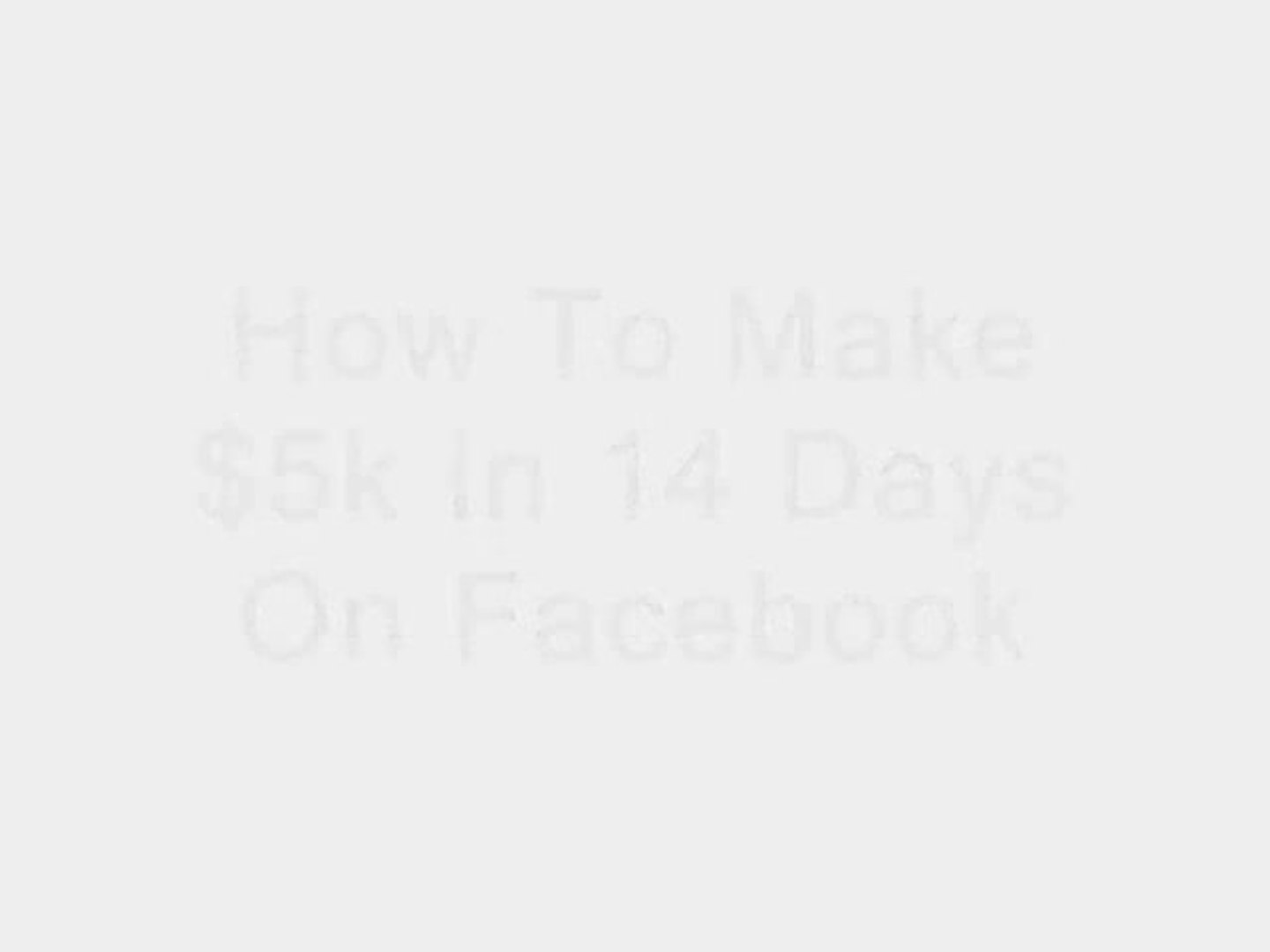 ⁣How to Make Money on Facebook - $5,000 in 14 Days