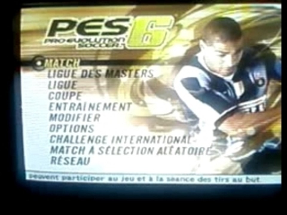 menu ligue des masters pes 6