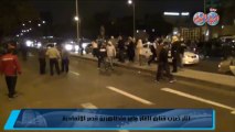 آثار ضرب قنابل الغاز علي متظاهري قصر الإتحادية