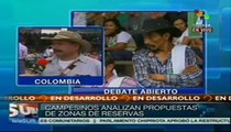 Campesinos colombianos debaten sobre zonas de reserva